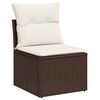 vidaXL 9 Piece Garden Sofa Set with Cushions Brown Poly Rattan