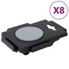 vidaXL Moving Dollies with 8 Wheels 8 pcs Black Polypropylene 150 kg