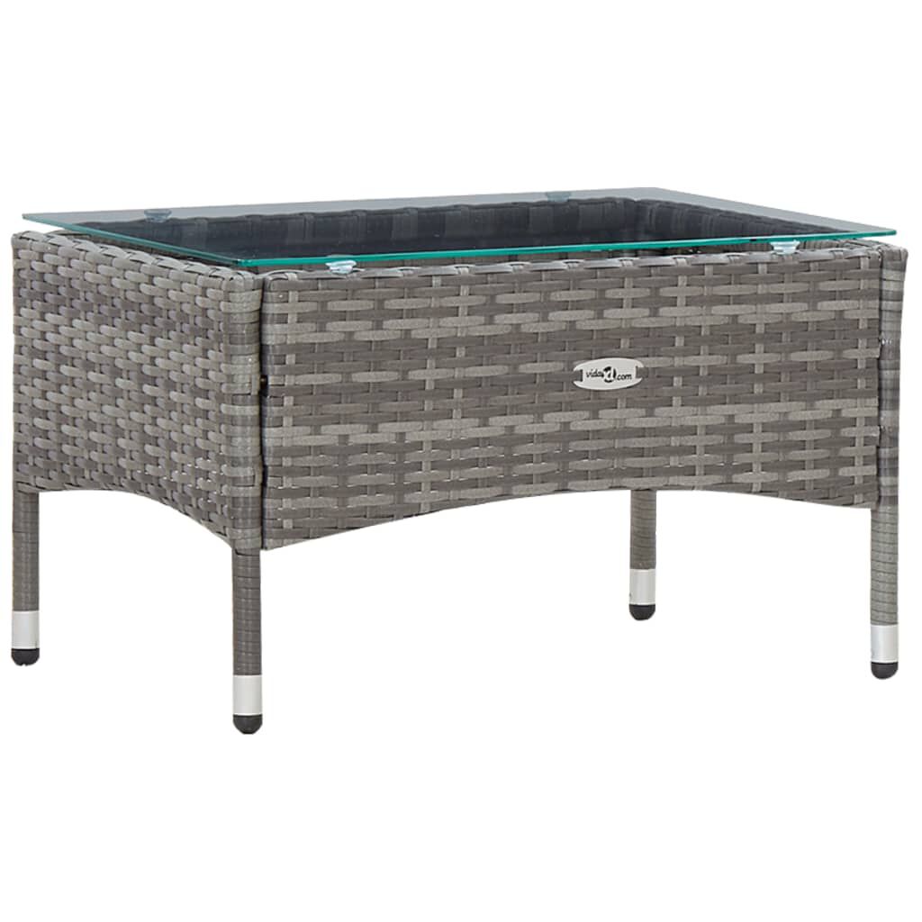 vidaXL 5 Piece Garden Lounge Set With Cushions Poly Rattan Grey