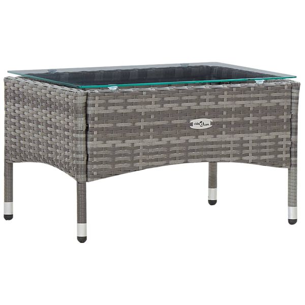 vidaXL 5 Piece Garden Lounge Set With Cushions Poly Rattan Grey