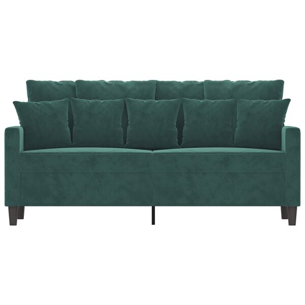 vidaXL 2-Seater Sofa Dark Green 140 cm Velvet