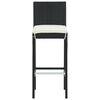 vidaXL Bar Stools with Cushions 6 pcs Black Poly Rattan
