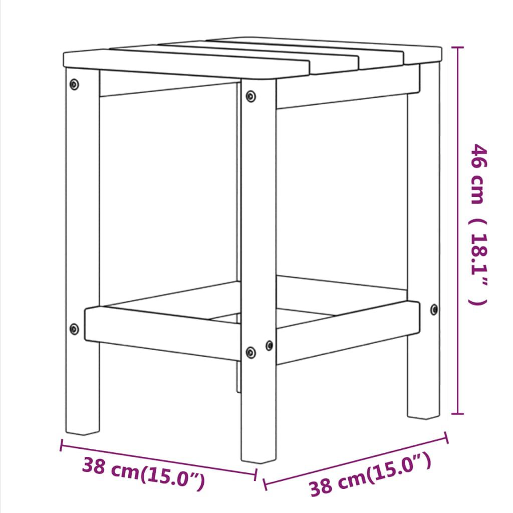 vidaXL Garden Adirondack Table Anthracite 38x38x46 cm HDPE