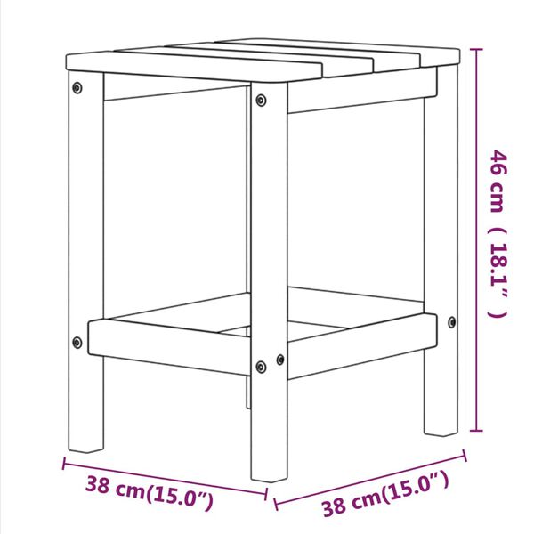 vidaXL Garden Adirondack Table Anthracite 38x38x46 cm HDPE