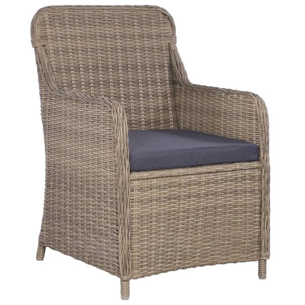 vidaXL 7 Piece Garden Dining Set Poly Rattan Black