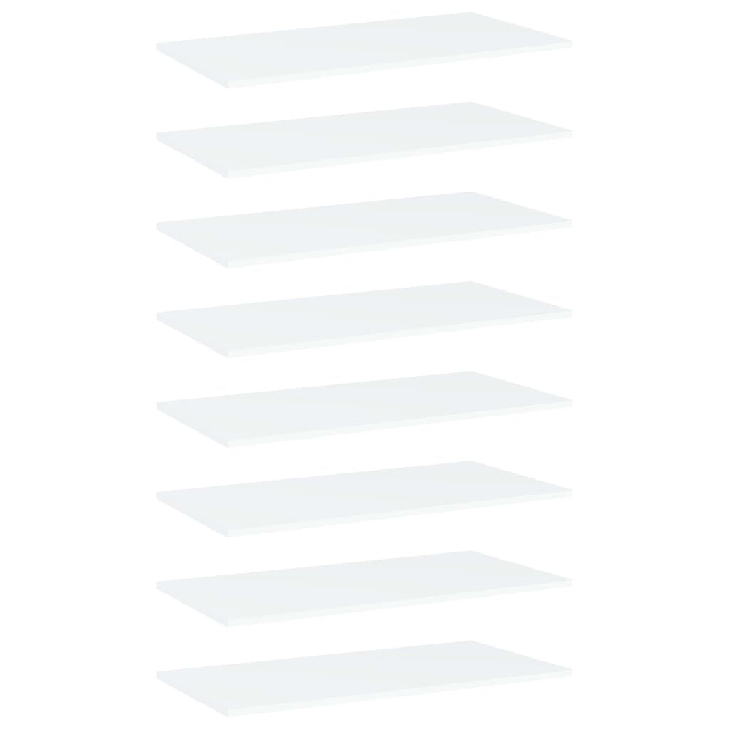 vidaXL Bookshelf Boards 8 pcs White 80x50x1.5 cm Engineered Wood
