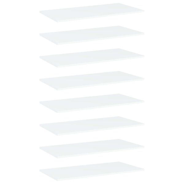 vidaXL Bookshelf Boards 8 pcs White 80x50x1.5 cm Engineered Wood