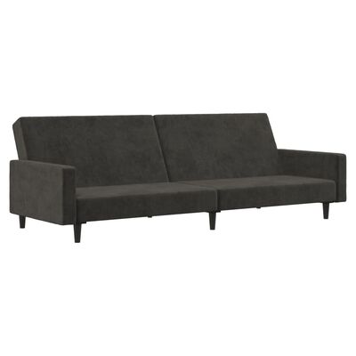 vidaXL 2-Seater Sofa Bed Dark Grey Velvet