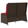 vidaXL Garden Bench with Cushion Brown Poly rattan