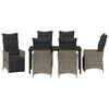 vidaXL Garden Dining Set with Cushion 7 pcs Grey Poly Rattan