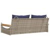 vidaXL Swing Bench with Cushions Grey 109x62x40 cm Poly Rattan