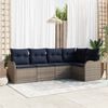 vidaXL Garden Sofa Set Grey Poly Rattan