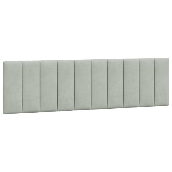 vidaXL Headboard Cushion "Hanko" Light Grey 183 cm King Velvet