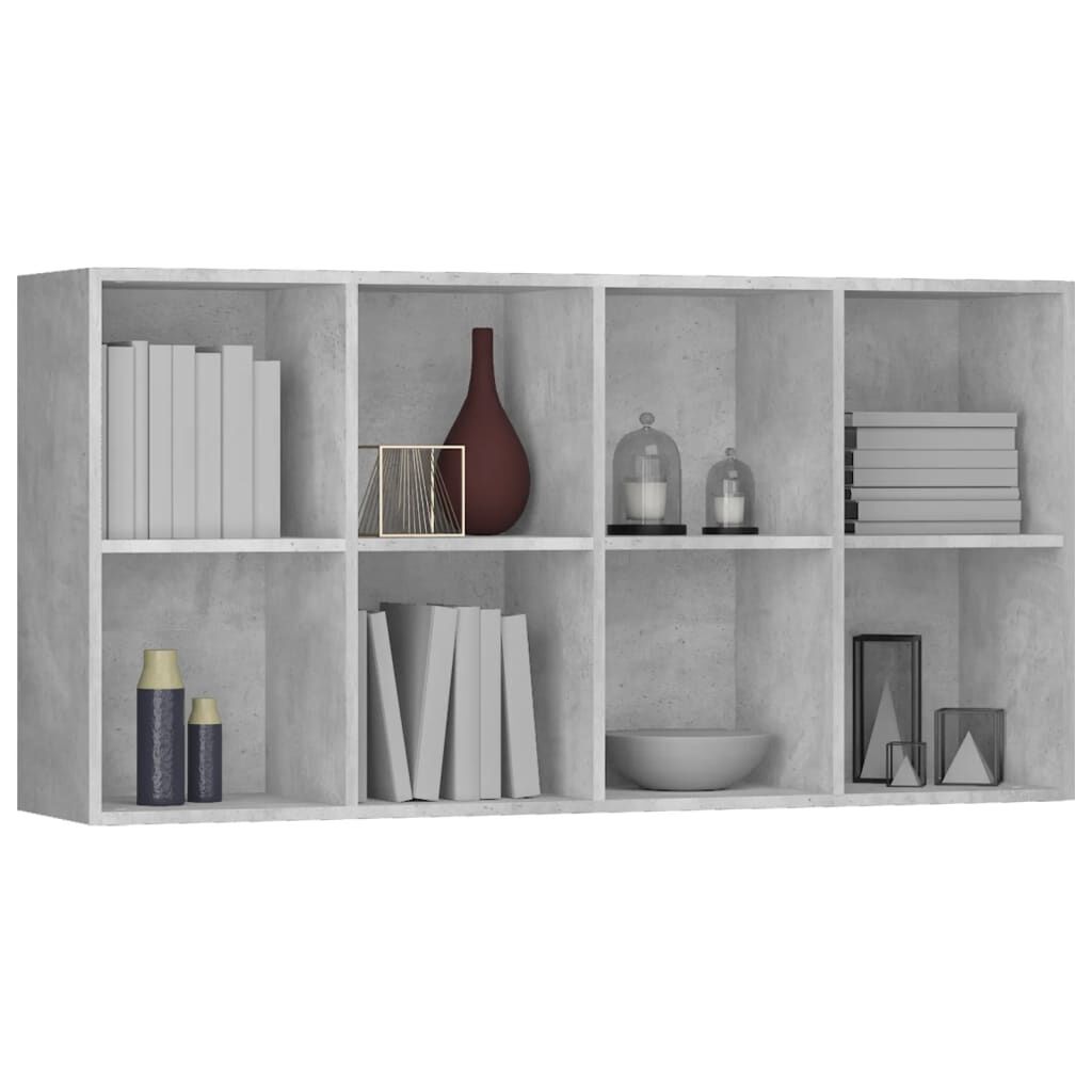 vidaXL Book Cabinet/Sideboard Concrete Grey 66x30x130 cm Engineered Wood