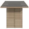 vidaXL Garden Table with Glass Top Beige 190x80x74 cm Poly Rattan