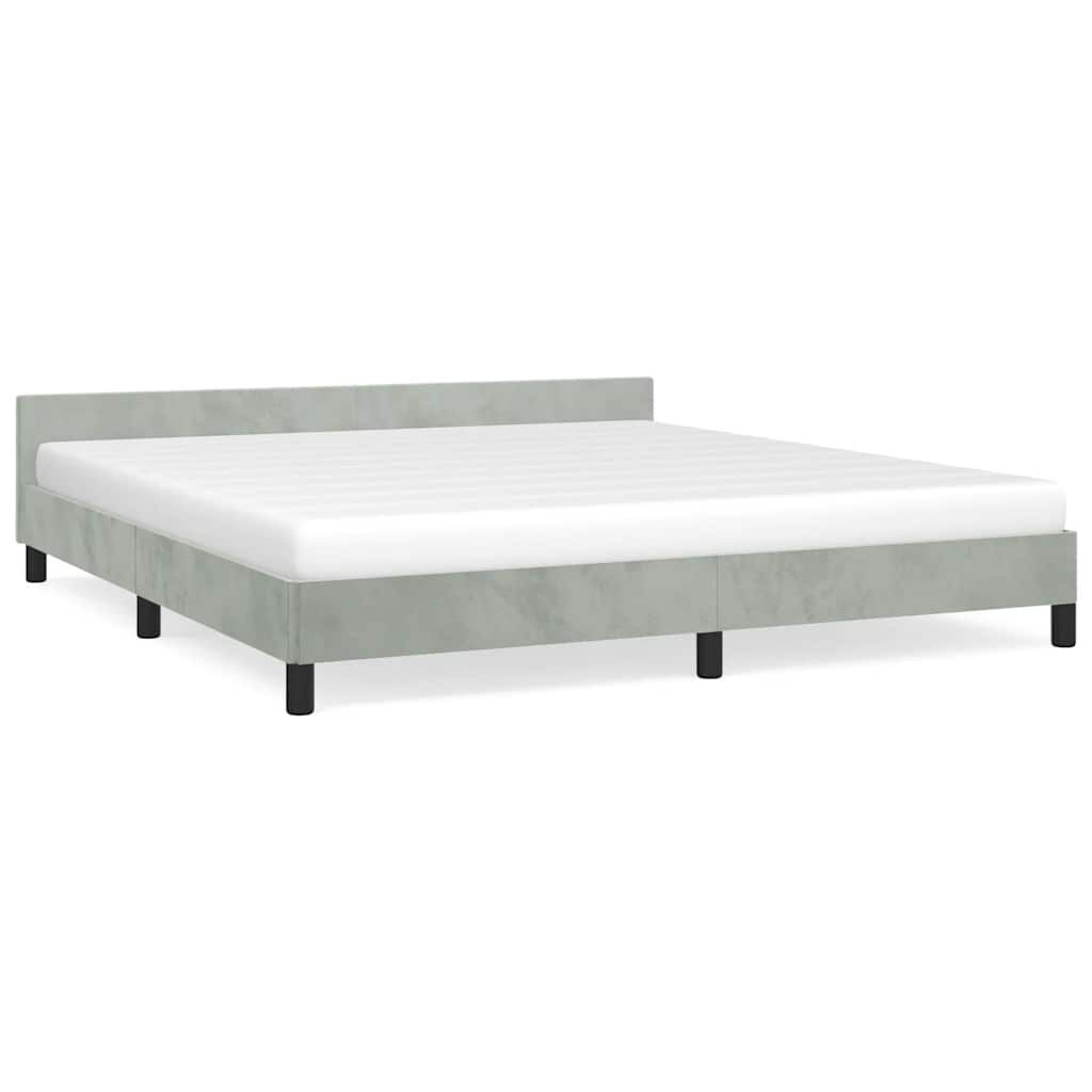 vidaXL Bed Frame without Mattress Light Grey 183x213 cm Velvet