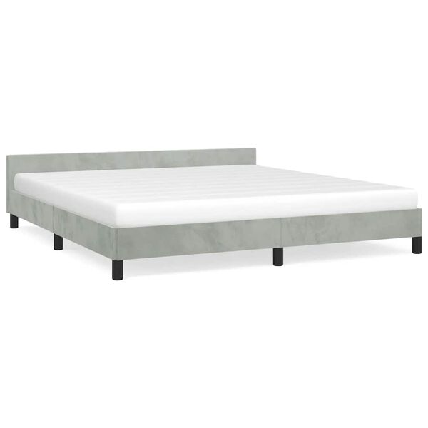 vidaXL Bed Frame without Mattress Light Grey 183x213 cm Velvet