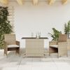 vidaXL 3 Piece Bistro Set with Cushions Beige Poly Rattan