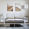 vidaXL Metal Bed Frame without Mattress with Headboard White 135x190cm