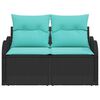 vidaXL Garden Sofa with Cushion 121 x 62 x 69 cm Poly Rattan