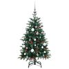 vidaXL Artificial Hinged Christmas Tree 150 LEDs & Ball Set 150 cm