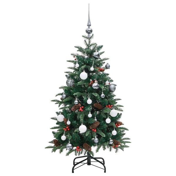 vidaXL Artificial Hinged Christmas Tree 150 LEDs & Ball Set 150 cm