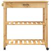 vidaXL Kitchen Trolley MONZA 84x40x90 cm Solid Wood Pine