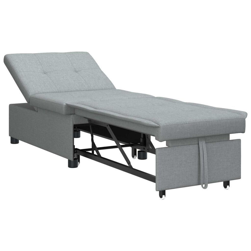 vidaXL 3-in-1 Sofa Bed - Pull-Out Design in Light Grey Fabric