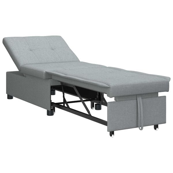 vidaXL 3-in-1 Sofa Bed - Pull-Out Design in Light Grey Fabric