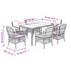 vidaXL 7 Piece Garden Dining Set with Cushions Black Poly Rattan