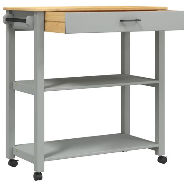 vidaXL Kitchen Trolley MONZA 84x40x90 cm Solid Wood Pine