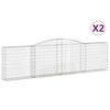 vidaXL Arched Gabion Baskets 2 pcs 400x30x100/120 cm Galvanised Iron