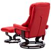 vidaXL Massage Reclining Chair Red Faux Leather and Bentwood