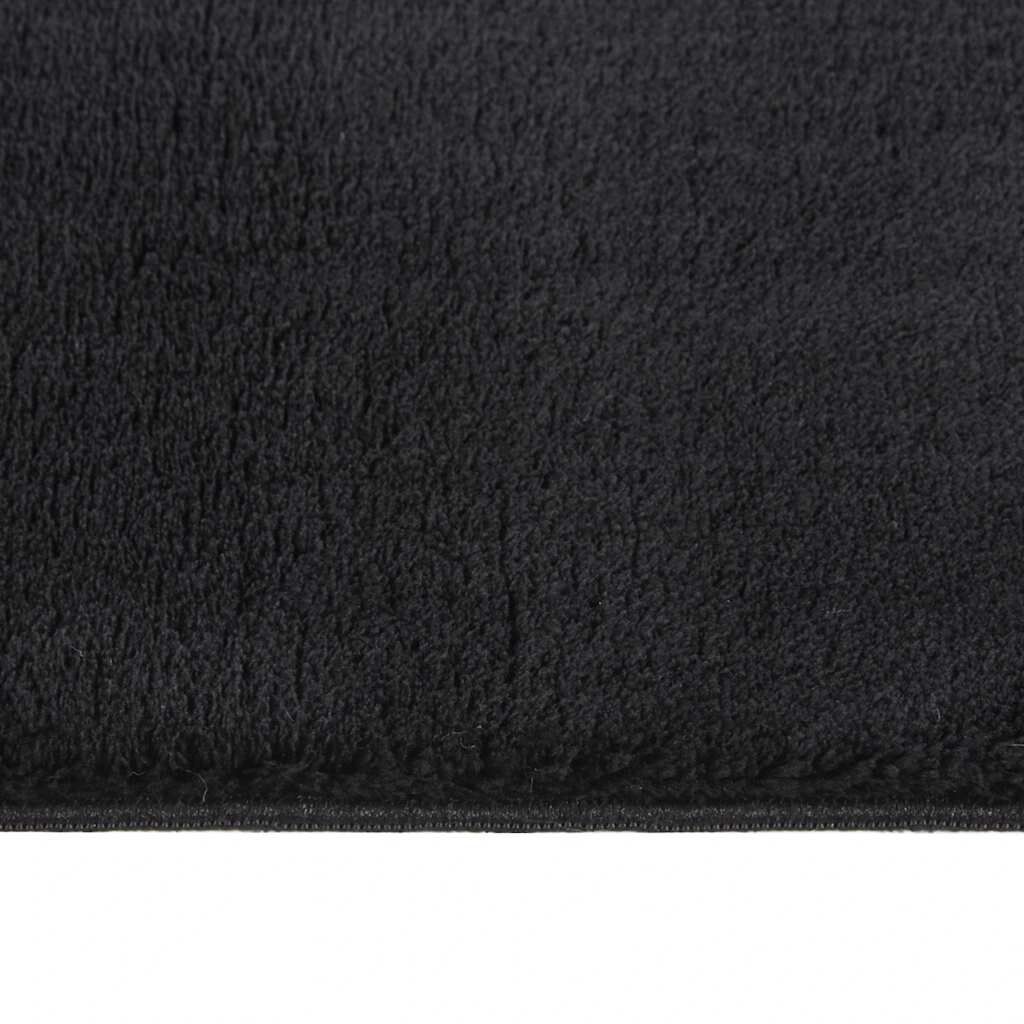 vidaXL Washable Rug Soft Shaggy Black 160x230 cm Anti Slip