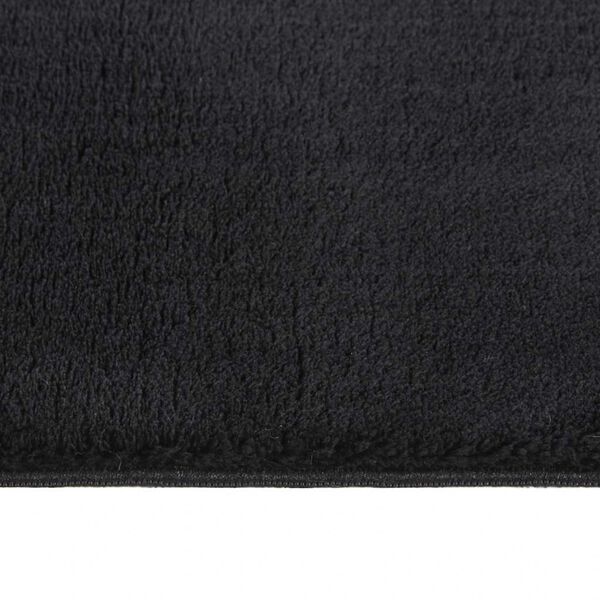 vidaXL Washable Rug Soft Shaggy Black 160x230 cm Anti Slip