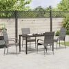vidaXL Garden Dining Set 5 pcs Grey Powder-Coated Steel