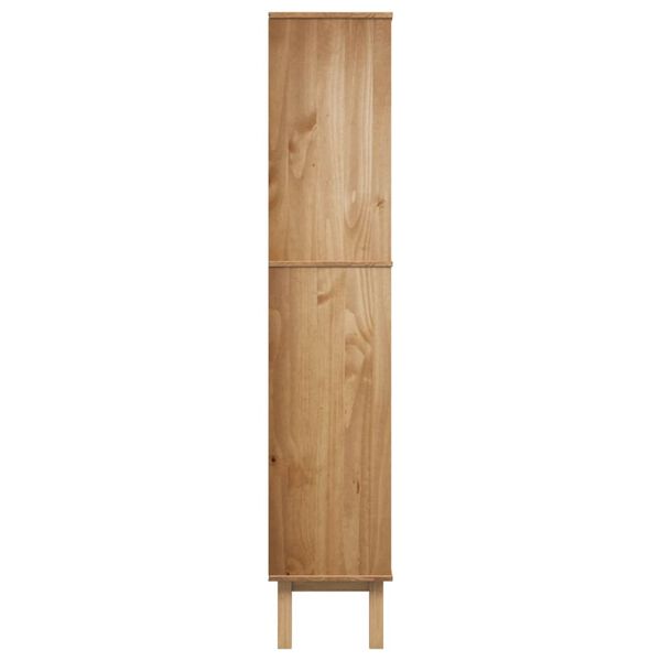 vidaXL Bookcase OTTA with 2 Drawers Brown and White Solid Wood Pine