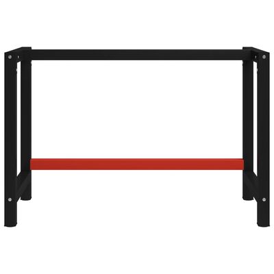 vidaXL Work Bench Frame Metal 120x57x79 cm Black and Red