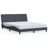 vidaXL Bed Frame with LED without Mattress Dark Grey 152x203 cm Queen Velvet
