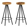 vidaXL Bar Chairs 2 pcs Solid Mango Wood