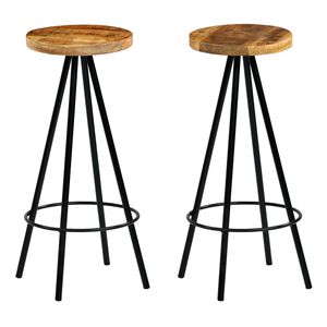 vidaXL Bar Chairs 2 pcs Solid Mango Wood