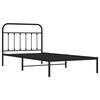 vidaXL Metal Bed Frame without Mattress with Headboard Black 100x200cm