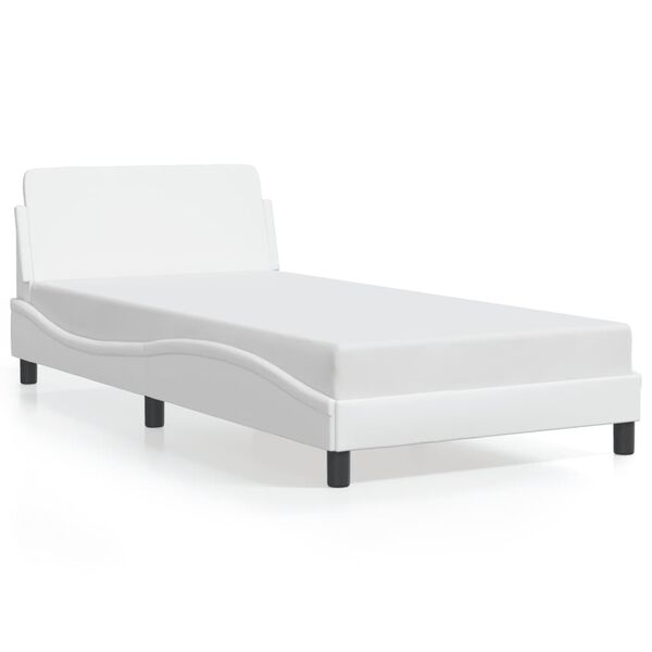 vidaXL Bed Frame "Dover" White 100x190 cm Faux Leather