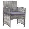 vidaXL 4 Piece Garden Lounge Set with Cushion Poly Rattan Anthracite
