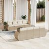 vidaXL 9 Piece Garden Sofa Set with Cushions Beige Poly Rattan