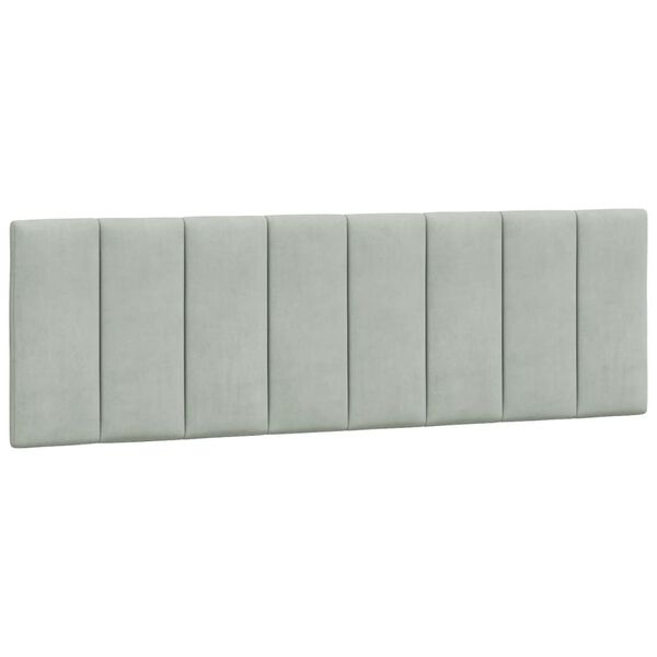 vidaXL Bed Frame with LED without Mattress "Hanko" Light Grey 152x203 cm Velvet