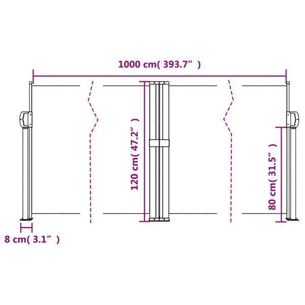 vidaXL Retractable Side Awning Anthracite 120x1000 cm