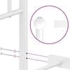 vidaXL Metal Bed Frame without Mattress with Headboard White 100x200cm