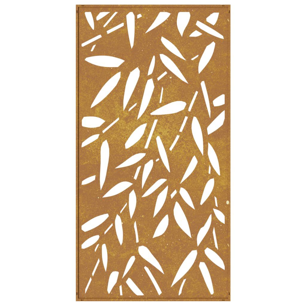 vidaXL Garden Wall Decoration 105x55 cm Corten Steel Bamboo Leaf Design