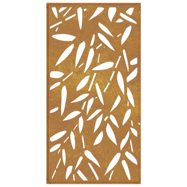 vidaXL Garden Wall Decoration 105x55 cm Corten Steel Bamboo Leaf Design